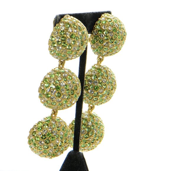 Oscar de la Renta Three Drop Cactus Earrings - Picture 2 of 7